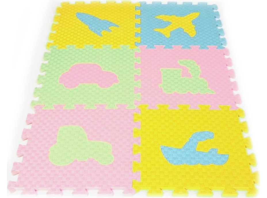 Penový koberec v pastelových farbách Doprava 6ks (30x30)