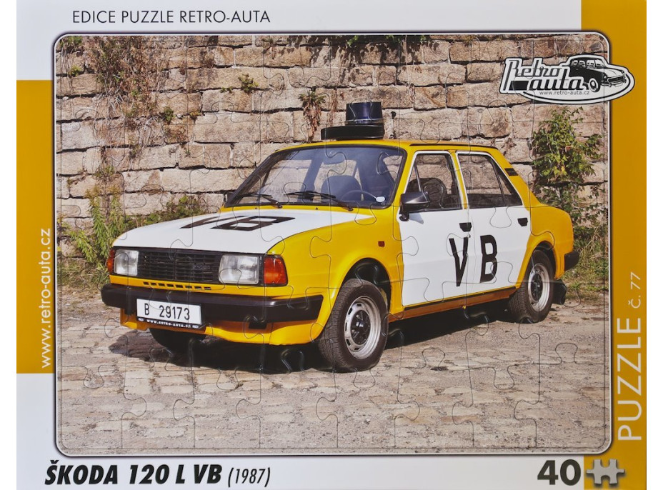 RETRO-AUTA Puzzle č.77 Škoda 120 L VB (1987) 40 dielikov