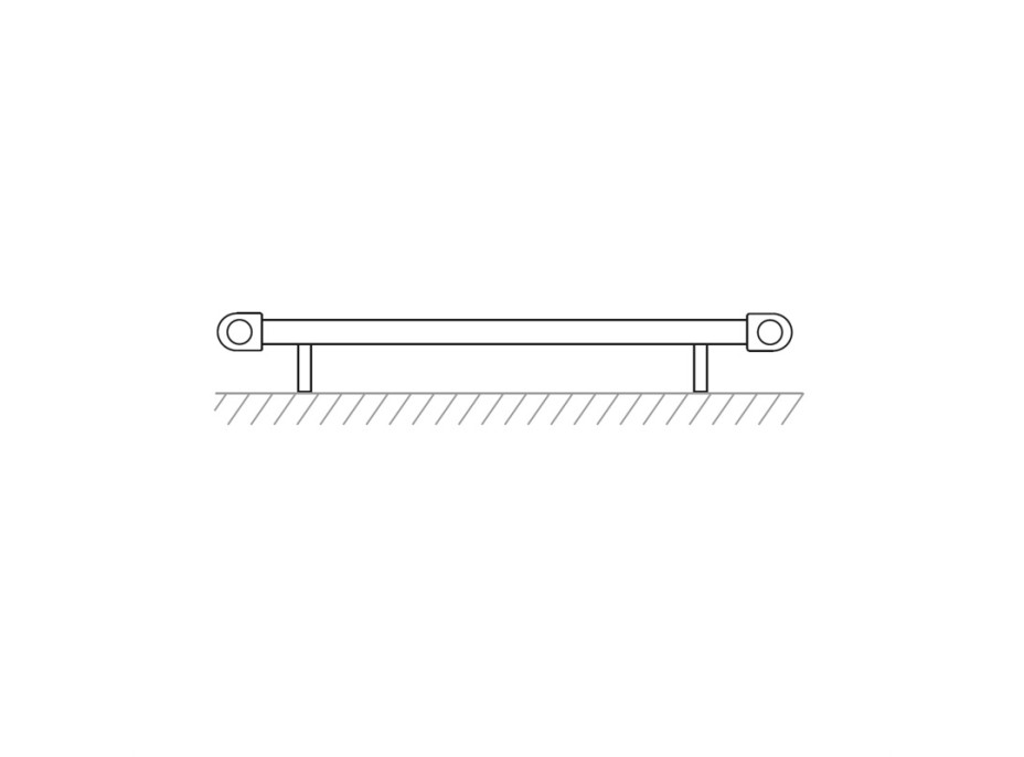 Kúpeľňový vykurovací rebrík rovný - biely - stredové pripojenie