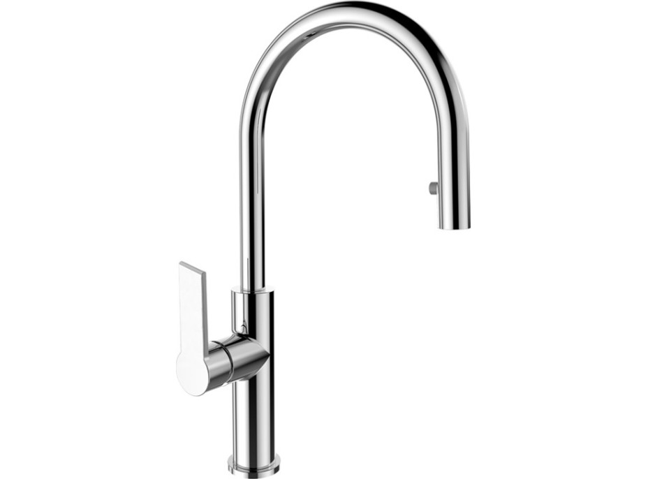 Kuchynská drezová batéria DITA s výsuvnou sprchou - chrómová