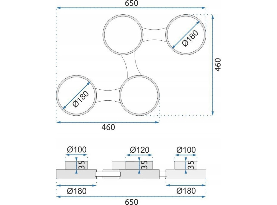 Stropné LED svietidlo GRID 20W - čierne / hnedé + ovládač