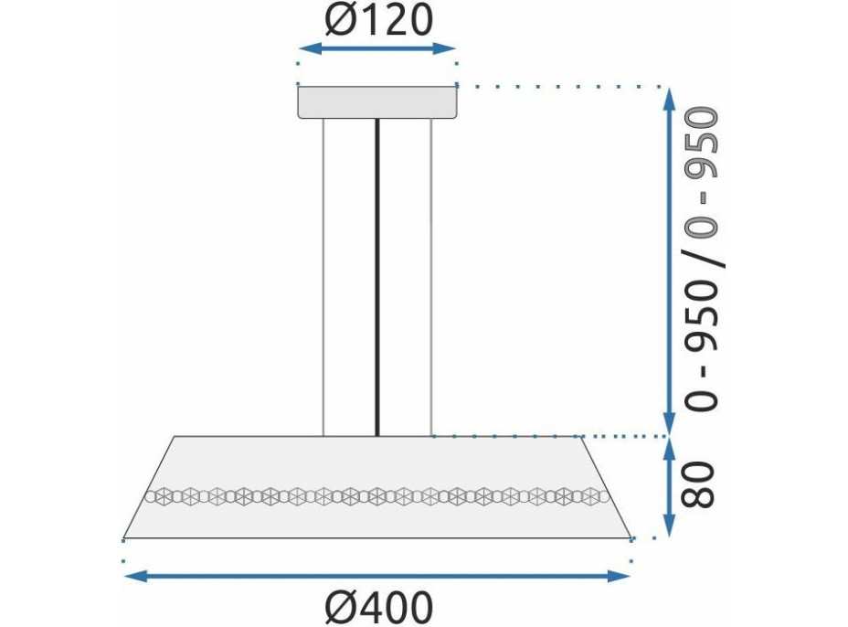 Stropné LED krištáľové svietidlo DISH - 20W - čierne/zlaté