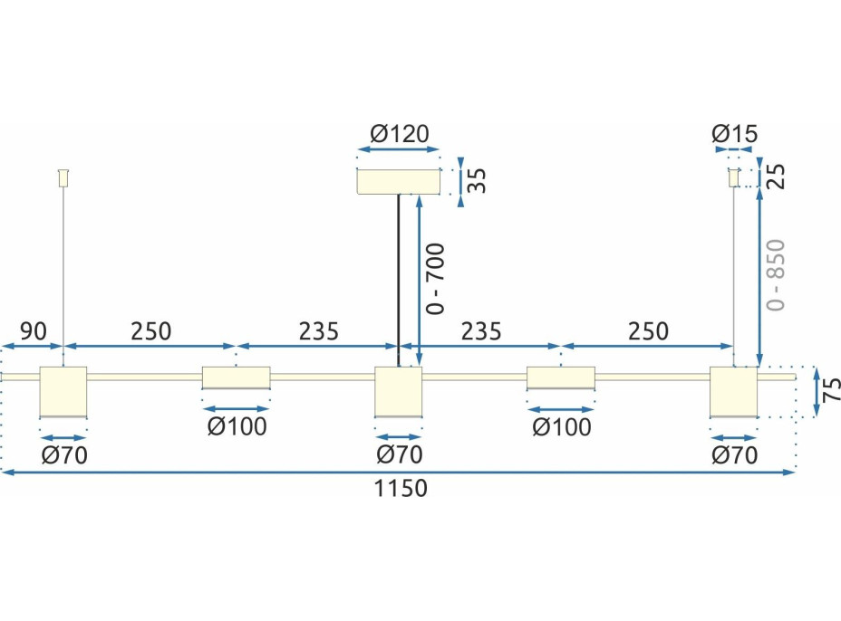 Stropné LED svietidlo ARMS line 24W - zlaté