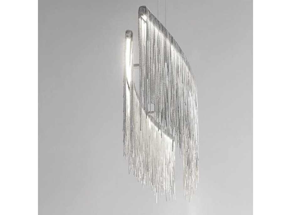 Stropné LED krištáľové svietidlo WATERFALL lines - 38W - chrómové