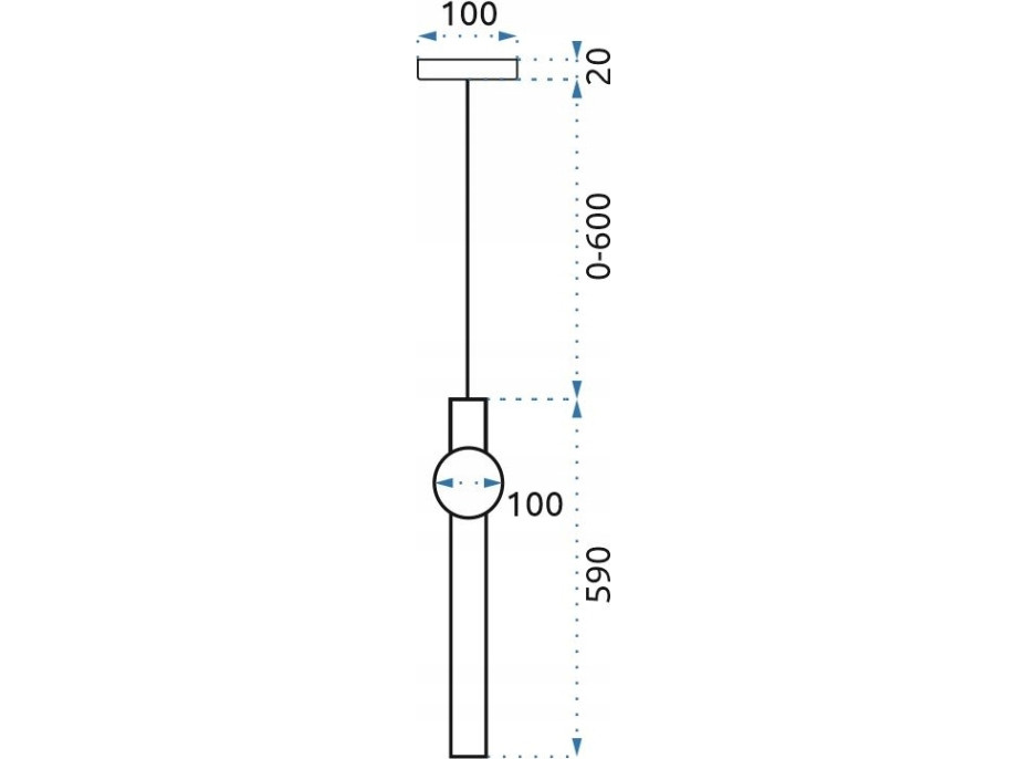 Stropné LED svietidlo BAR zvislé - 12W - zlaté/biele