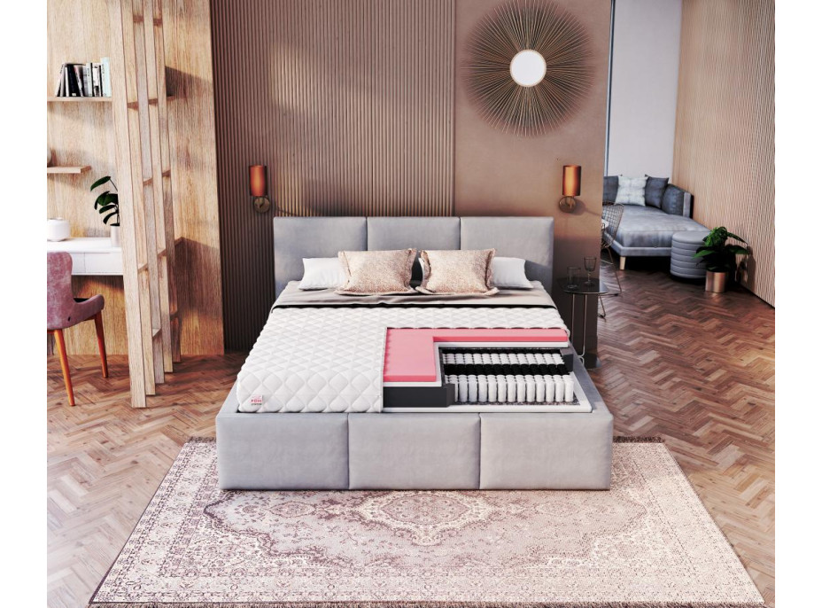 Taštičkový matrac VARO 200x200x19 cm - pamäťová pena