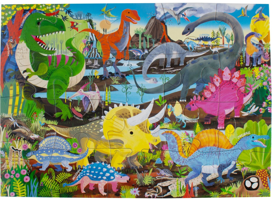 EEBOO Puzzle Dinosaurie krajiny 20 dielikov