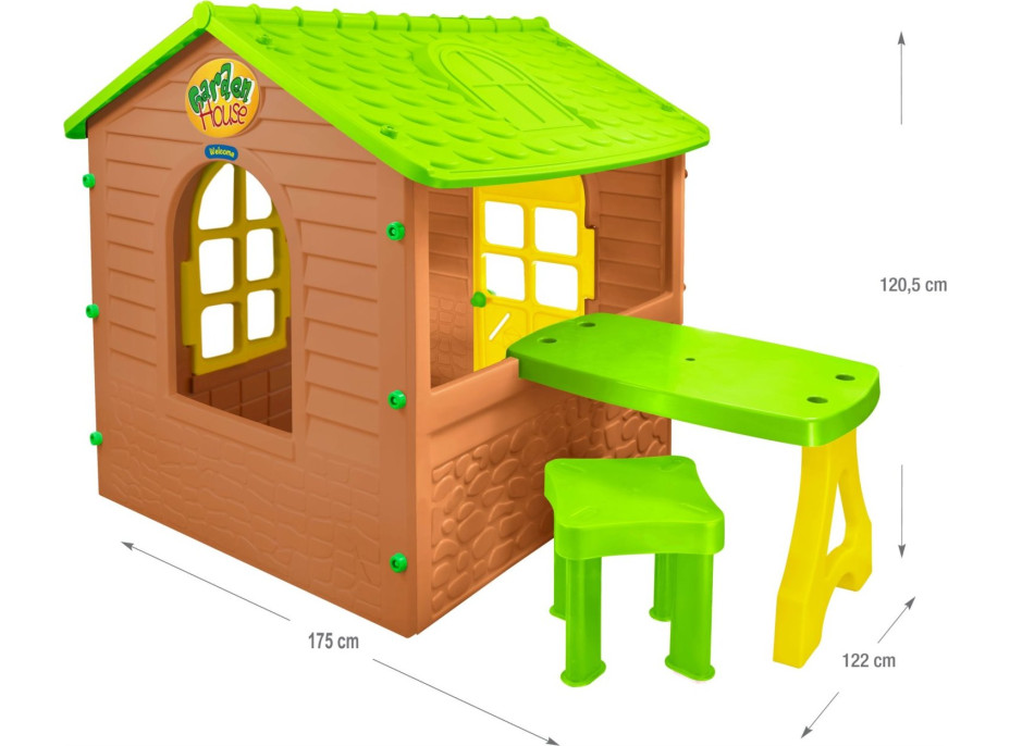 MOCHTOYS Detský záhradný domček s piknikovým stolom a stoličkou