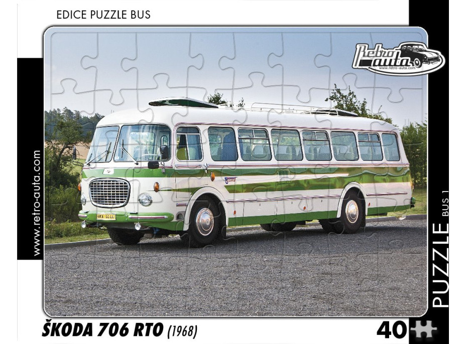 RETRO-AUTA Puzzle BUS č.1 Škoda 706 RTO (1968) 40 dielikov