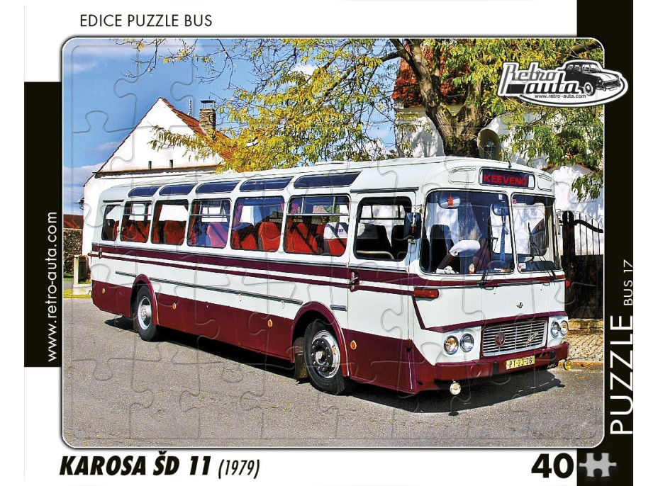 RETRO-AUTA Puzzle BUS č.17 Karosa ŠD 11 (1979) 40 dielikov