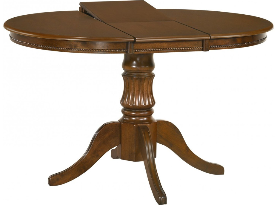 Jedálenský stôl BERNARD - 90(124)x90x75 cm - rozkladací - tmavý orech