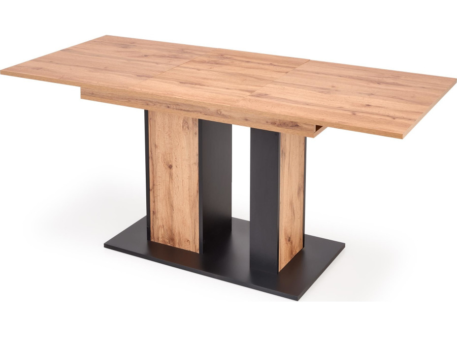 Jedálenský stôl BRUNO - 130(175)x85x76 cm - rozkladací - dub wotan/čierny