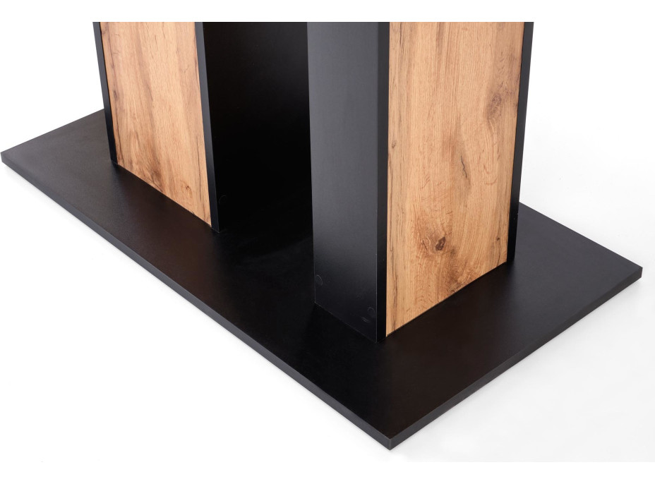 Jedálenský stôl BRUNO - 130(175)x85x76 cm - rozkladací - dub wotan/čierny