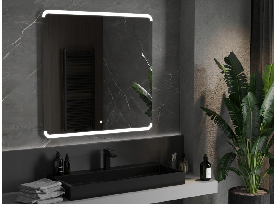 Štvorcové zrkadlo MEXEN NIDA 100x100 cm - s LED podsvietením a vyhrievaním, 9806-100-100-611-00