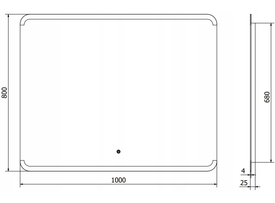 Obdĺžnikové zrkadlo MEXEN NIDA 100x80 cm - s LED podsvietením a vyhrievaním, 9806-100-080-611-00