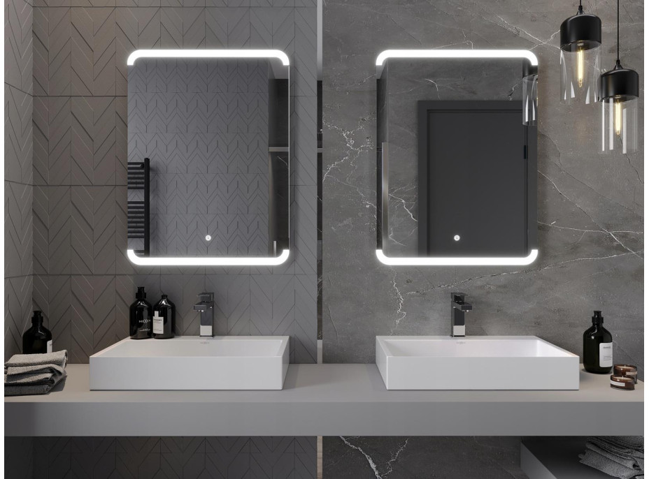 Obdĺžnikové zrkadlo MEXEN NIDA 60x80 cm - s LED podsvietením a vyhrievaním, 9806-060-080-611-00