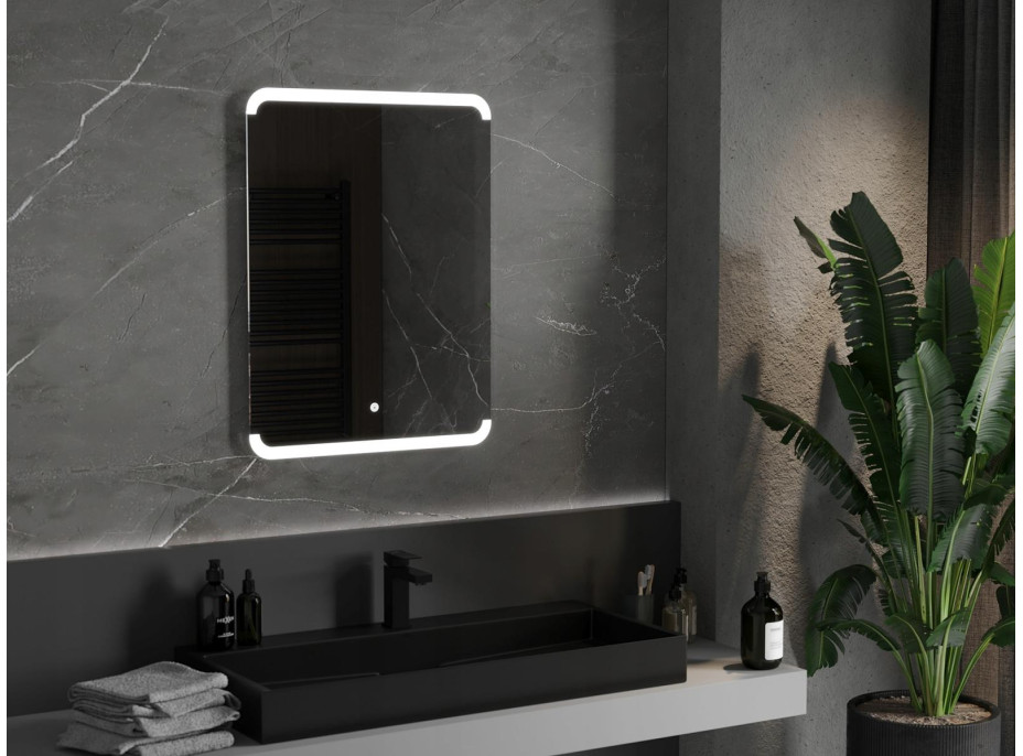 Obdĺžnikové zrkadlo MEXEN NIDA 60x80 cm - s LED podsvietením a vyhrievaním, 9806-060-080-611-00