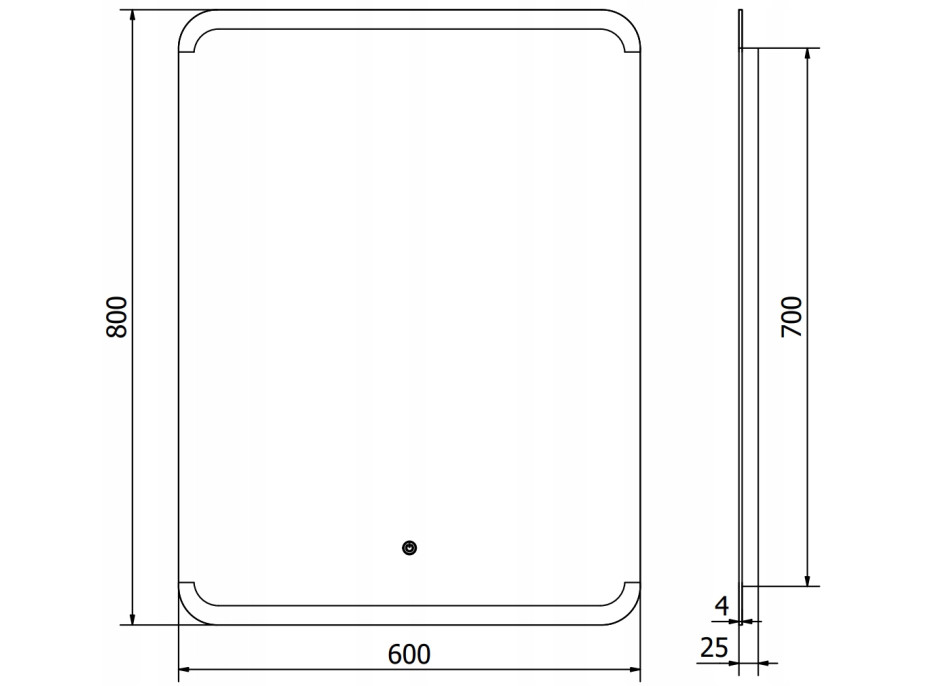 Obdĺžnikové zrkadlo MEXEN NIDA 60x80 cm - s LED podsvietením a vyhrievaním, 9806-060-080-611-00