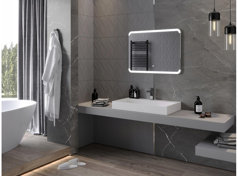 Obdĺžnikové zrkadlo MEXEN NIDA 80x60 cm - s LED podsvietením a vyhrievaním, 9806-080-060-611-00