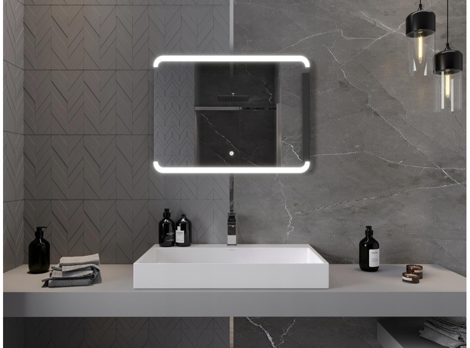Obdĺžnikové zrkadlo MEXEN NIDA 80x60 cm - s LED podsvietením a vyhrievaním, 9806-080-060-611-00