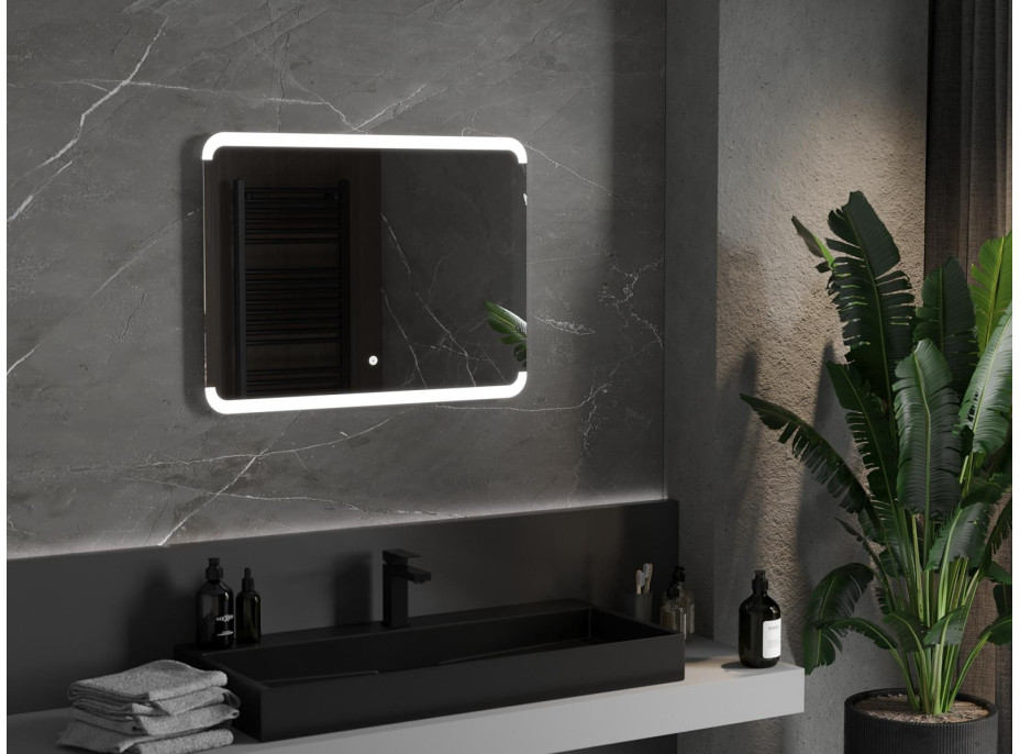 Obdĺžnikové zrkadlo MEXEN NIDA 80x60 cm - s LED podsvietením a vyhrievaním, 9806-080-060-611-00