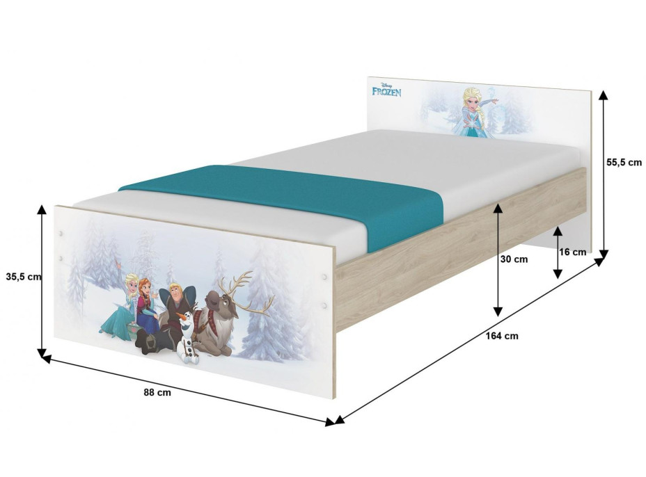Detská posteľ MAX - 160x80 cm - BEZ MOTÍVU - tmavo šedá