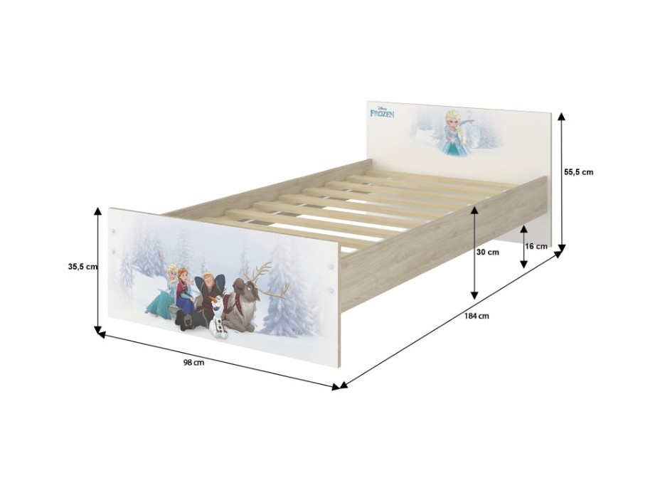Detská posteľ MAX - 180x90 cm - BEZ MOTÍVU - tmavo šedá