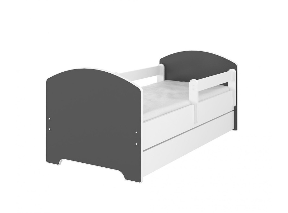 Detská posteľ OSKAR - 160x80 cm - BEZ MOTÍVU - tmavo šedá