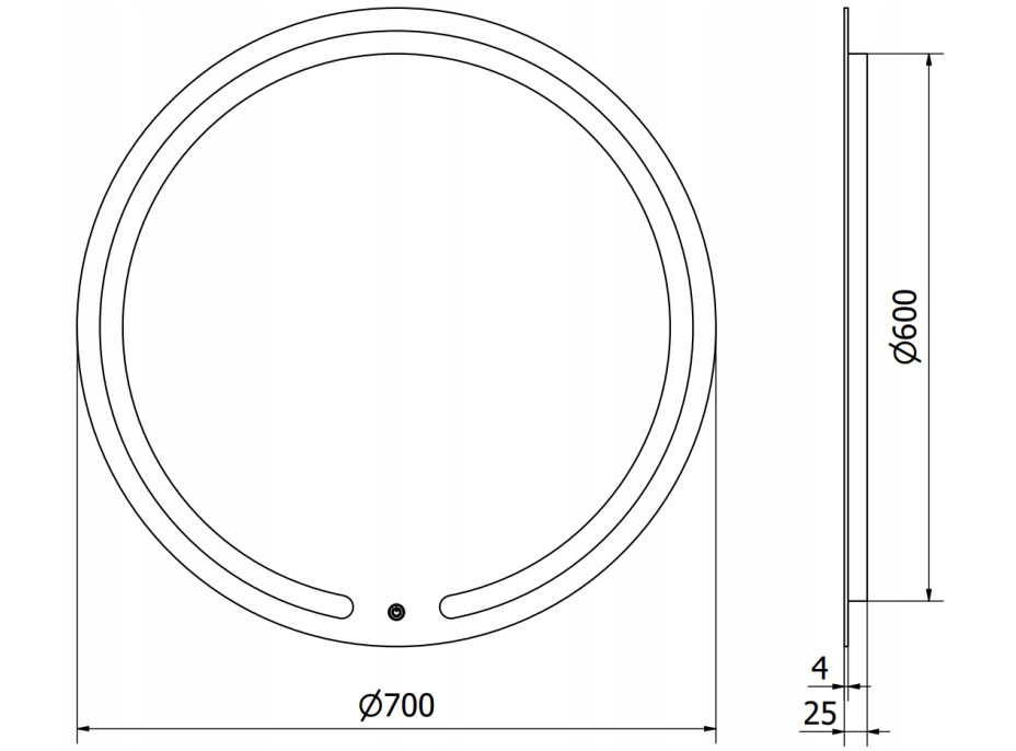 Okrúhle zrkadlo MEXEN ROSE 70 cm - s LED podsvietením a vyhrievaním, 9810-070-070-611-00