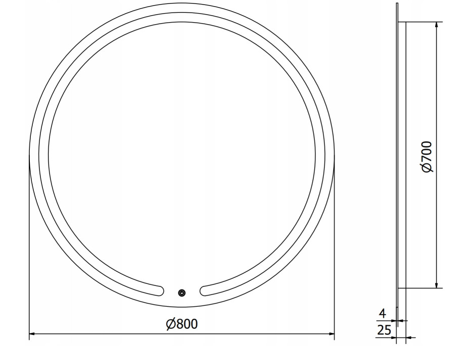 Okrúhle zrkadlo MEXEN ROSE 80 cm - s LED podsvietením a vyhrievaním, 9810-080-080-611-00