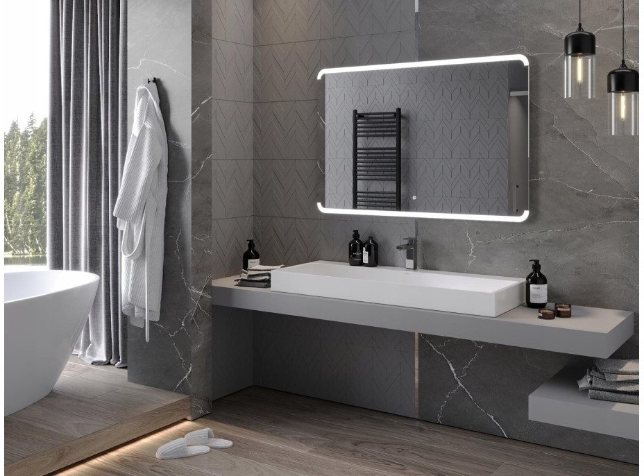 Obdĺžnikové zrkadlo MEXEN NIDA 120x80 cm - s LED podsvietením a vyhrievaním, 9806-120-080-611-00