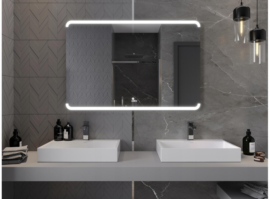 Obdĺžnikové zrkadlo MEXEN NIDA 120x80 cm - s LED podsvietením a vyhrievaním, 9806-120-080-611-00