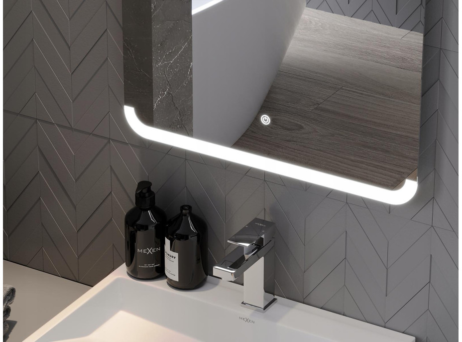 Obdĺžnikové zrkadlo MEXEN NIDA 120x80 cm - s LED podsvietením a vyhrievaním, 9806-120-080-611-00