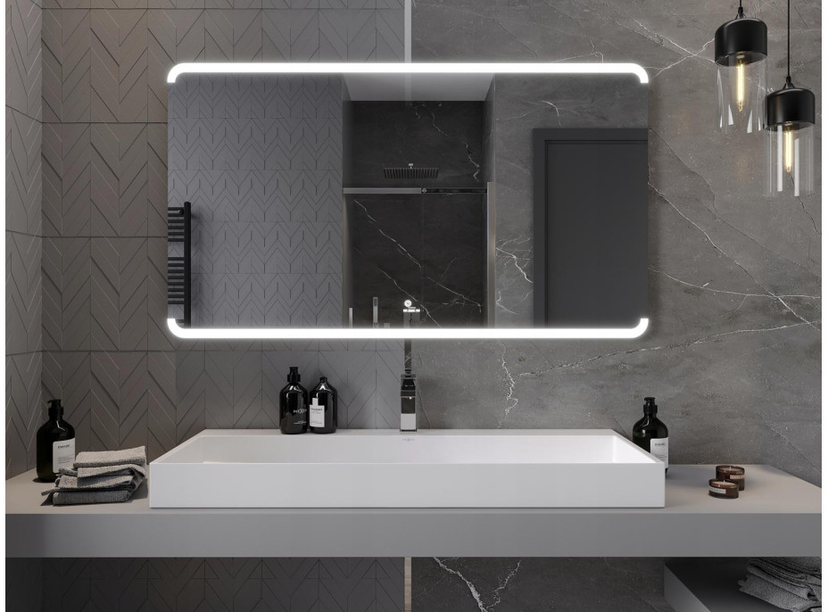 Obdĺžnikové zrkadlo MEXEN NIDA 140x80 cm - s LED podsvietením a vyhrievaním, 9806-140-080-611-00