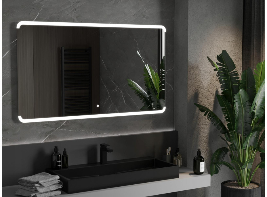 Obdĺžnikové zrkadlo MEXEN NIDA 140x80 cm - s LED podsvietením a vyhrievaním, 9806-140-080-611-00