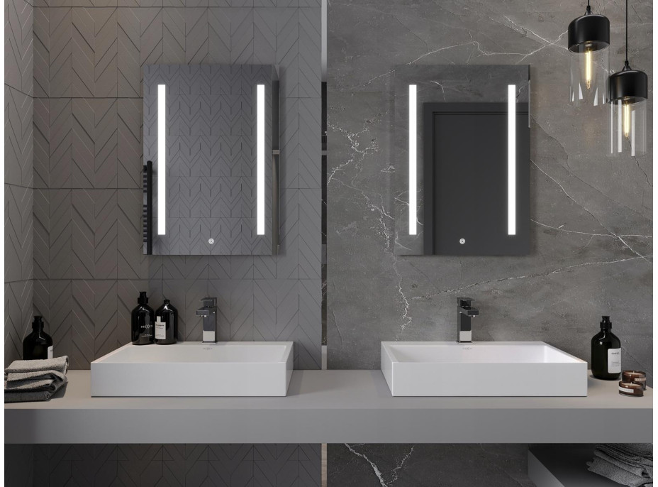 Obdĺžnikové zrkadlo MEXEN REMI 50x70 cm - s LED podsvietením a vyhrievaním, 9804-050-070-611-00