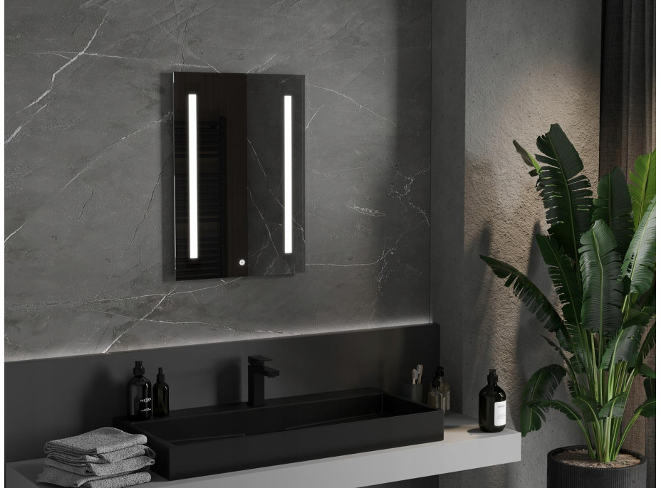 Obdĺžnikové zrkadlo MEXEN REMI 50x70 cm - s LED podsvietením a vyhrievaním, 9804-050-070-611-00
