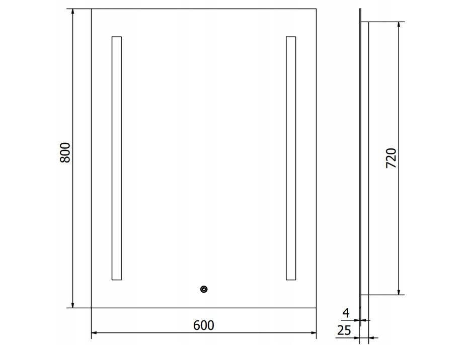 Obdĺžnikové zrkadlo MEXEN REMI 60x80 cm - s LED podsvietením a vyhrievaním, 9804-060-080-611-00