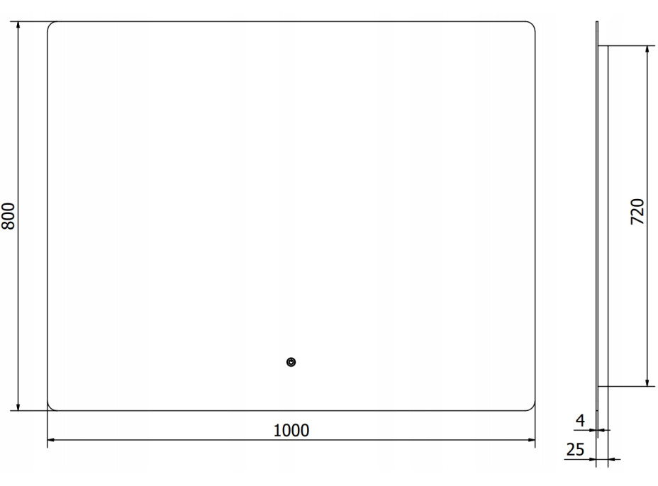 Obdĺžnikové zrkadlo MEXEN SUN 100x80 cm - s LED podsvietením a vyhrievaním, 9807-100-080-611-00