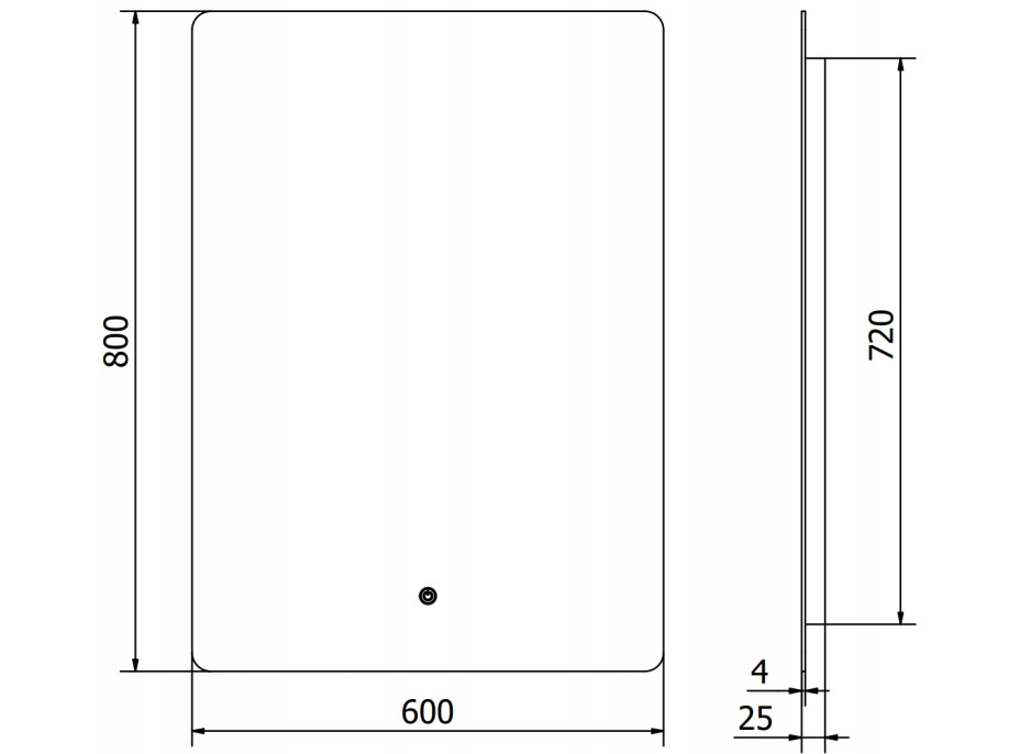 Obdĺžnikové zrkadlo MEXEN SUN 60x80 cm - s LED podsvietením a vyhrievaním, 9807-060-080-611-00