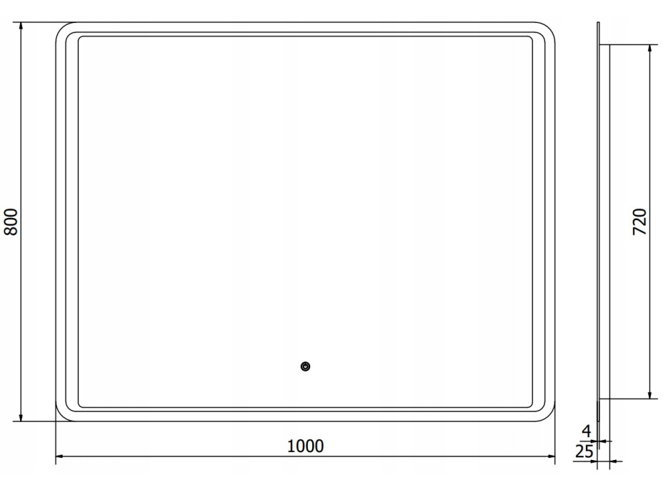 Obdĺžnikové zrkadlo MEXEN ZUSA 120x80 cm - s LED podsvietením a vyhrievaním, 9808-120-080-611-00