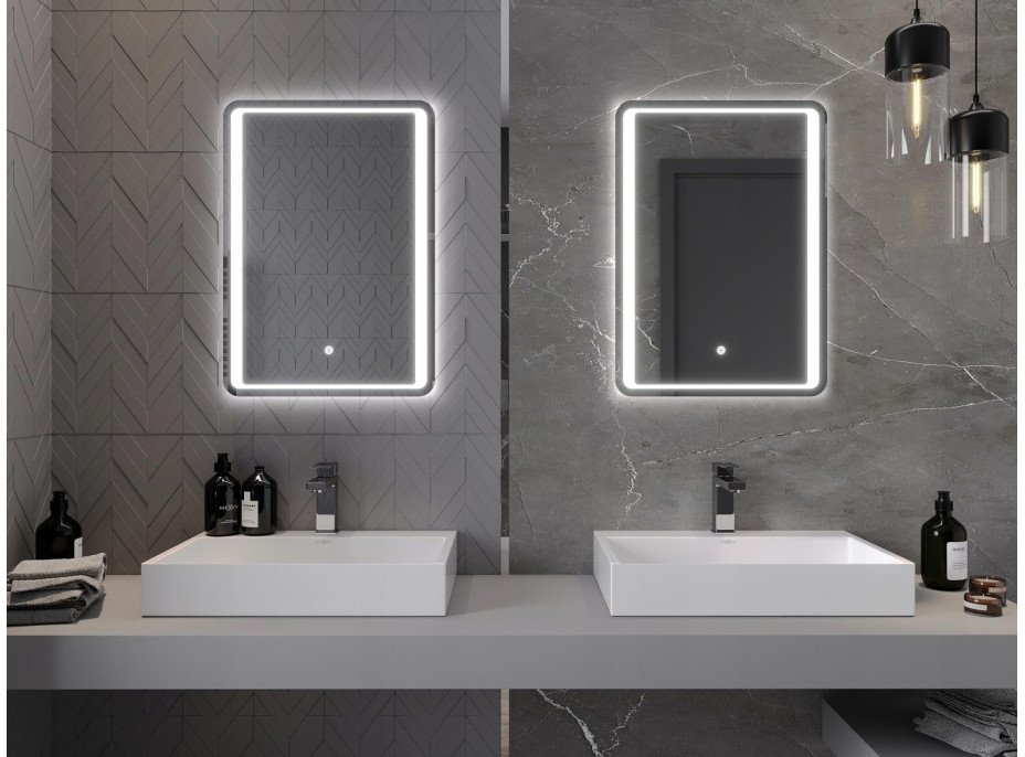 Obdĺžnikové zrkadlo MEXEN ZUSA 50x70 cm - s LED podsvietením a vyhrievaním, 9808-050-070-611-00