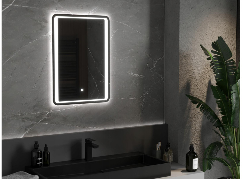 Obdĺžnikové zrkadlo MEXEN ZUSA 50x70 cm - s LED podsvietením a vyhrievaním, 9808-050-070-611-00