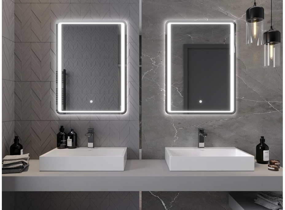 Obdĺžnikové zrkadlo MEXEN ZUSA 60x80 cm - s LED podsvietením a vyhrievaním, 9808-060-080-611-00