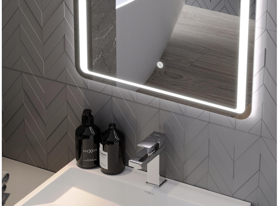 Obdĺžnikové zrkadlo MEXEN ZUSA 60x80 cm - s LED podsvietením a vyhrievaním, 9808-060-080-611-00