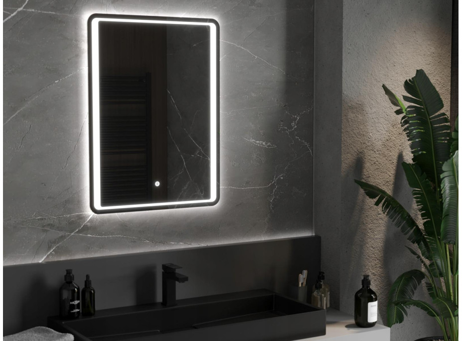 Obdĺžnikové zrkadlo MEXEN ZUSA 60x80 cm - s LED podsvietením a vyhrievaním, 9808-060-080-611-00