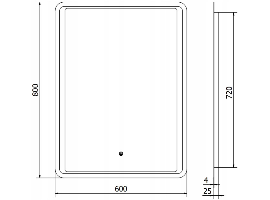 Obdĺžnikové zrkadlo MEXEN ZUSA 60x80 cm - s LED podsvietením a vyhrievaním, 9808-060-080-611-00