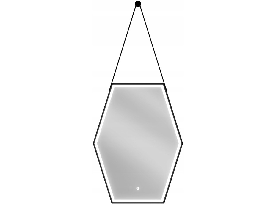 Závesné hexa zrkadlo MEXEN ORLA 60x80 cm - s LED podsvietením a vyhrievaním, 9815-060-080-611-70