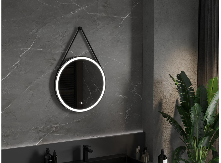 Závesné okrúhle zrkadlo MEXEN RENI 60 cm - s LED podsvietením a vyhrievaním, 9812-060-060-611-70