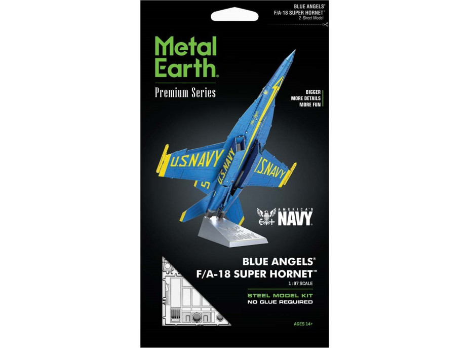 METAL EARTH 3D puzzle F, A-18 Super Hornet - Blue Angels (ICONX)